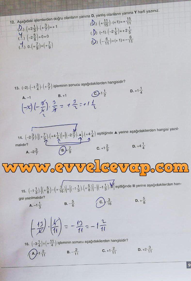 S N F Koza Yay Nlar Matematik Ders Kitab Sayfa Cevab Evvel Cevap