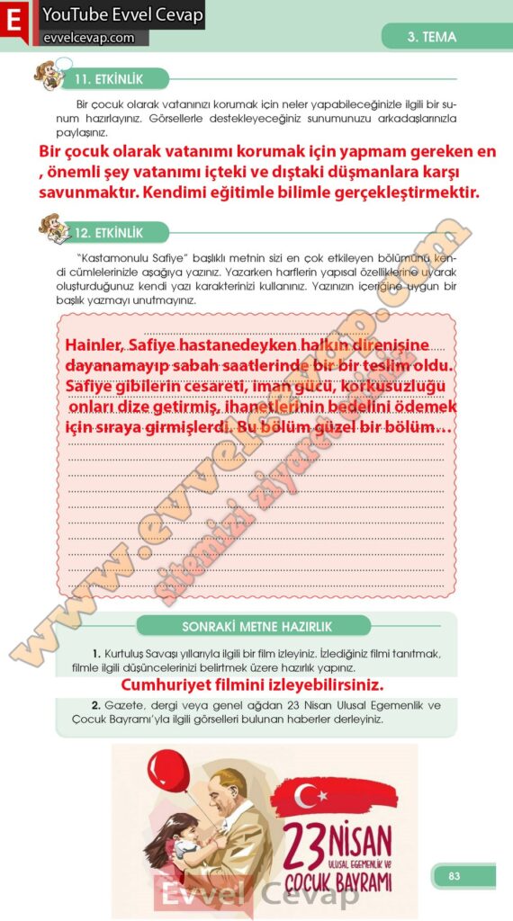 4 Sınıf Özgün Yayınları Türkçe Ders Kitabı Cevapları Sayfa 76 77 78 79