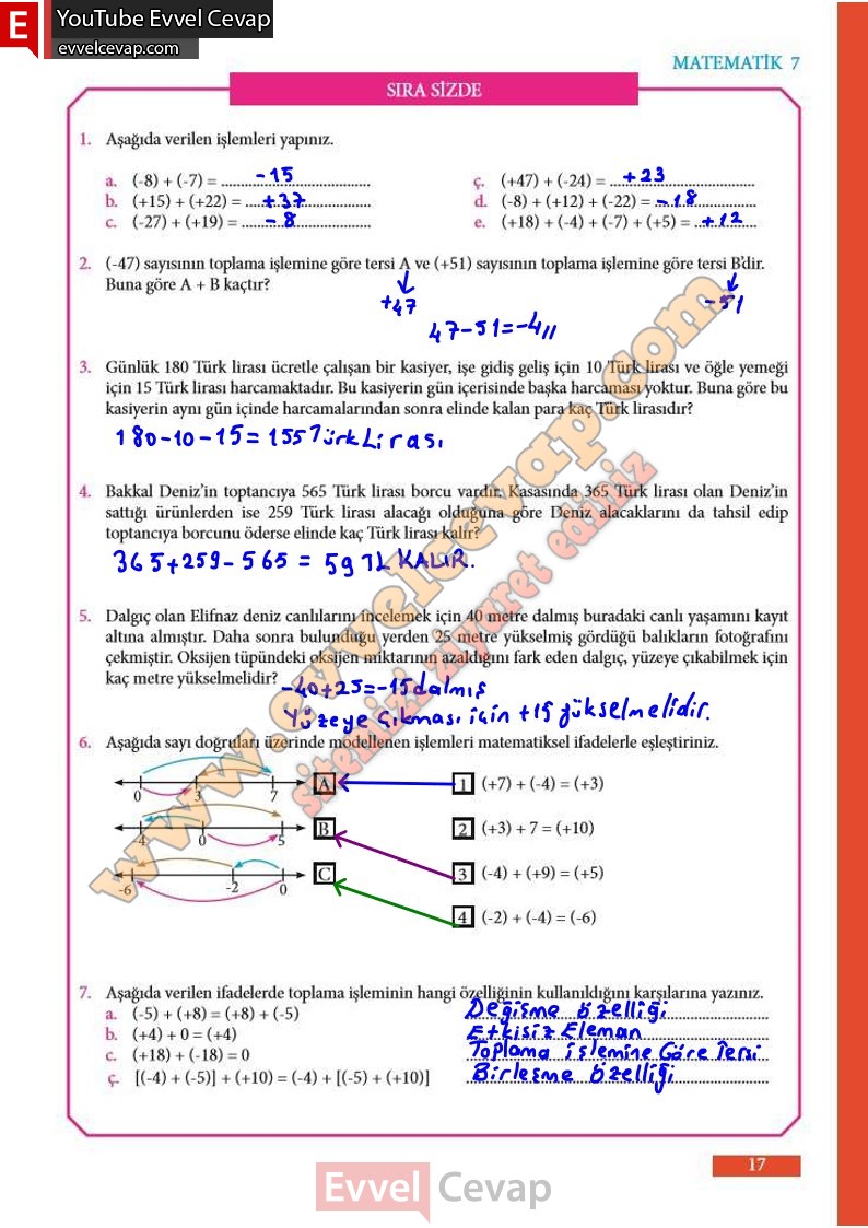 7 Sınıf Meb Yayınları Matematik Ders Kitabı Cevapları Sayfa 12 13 14