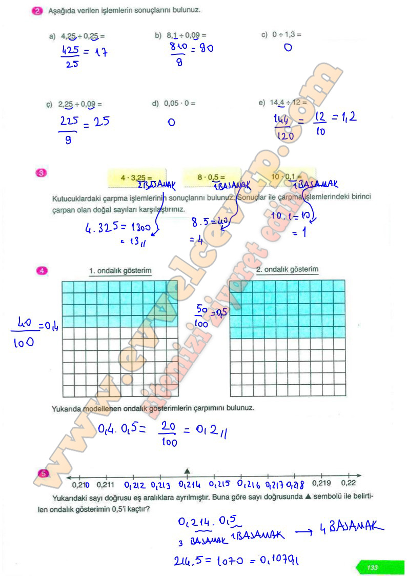 6 Sınıf Matematik Ders Kitabı Cevapları Ata Yayıncılık Sayfa 133