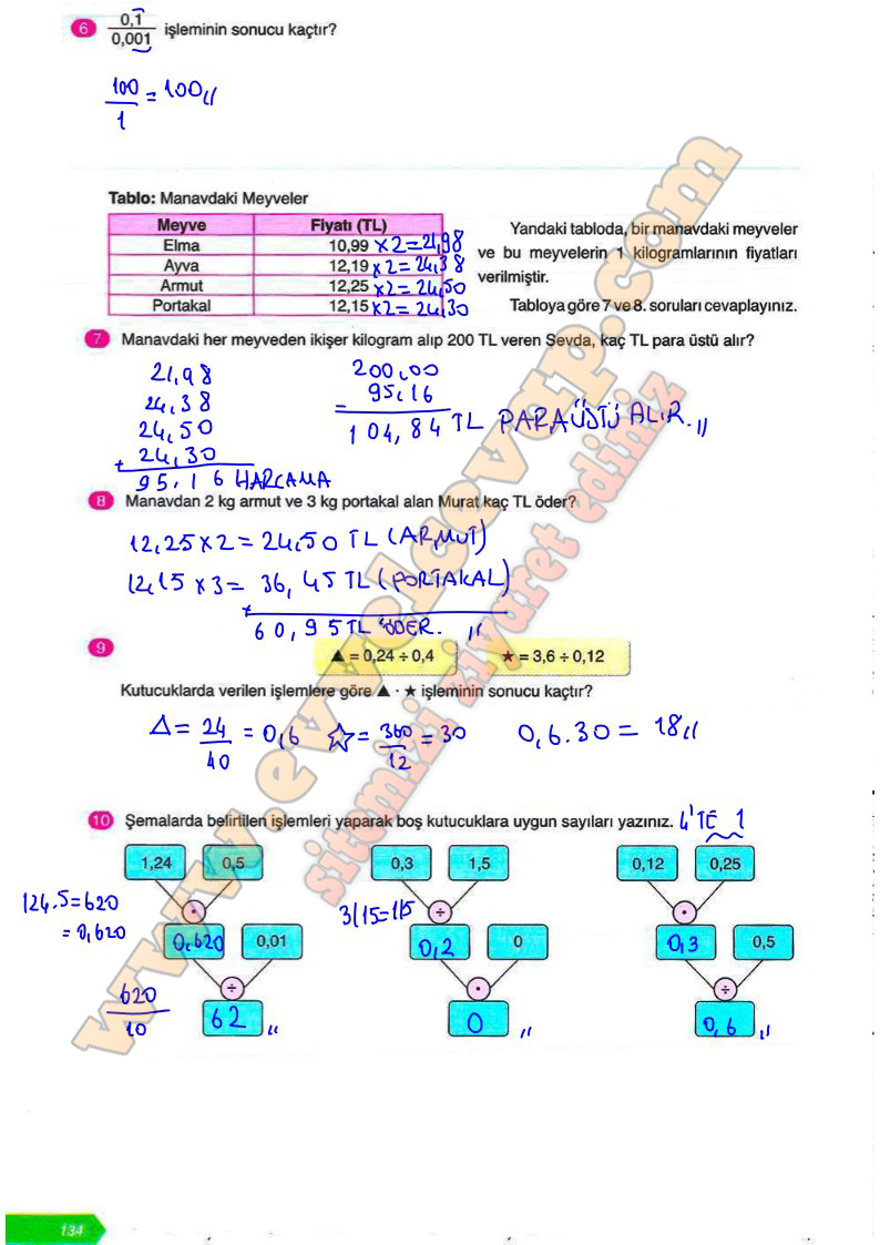 S N F Matematik Ders Kitab Cevaplar Ata Yay Nc L K Sayfa