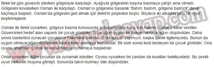 Bastım Bastım Gölgene Bastım Hikayesinin Özeti