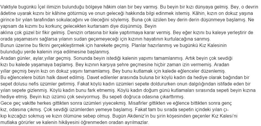 Kız Kalesi 7. Etkinlik Cevabı