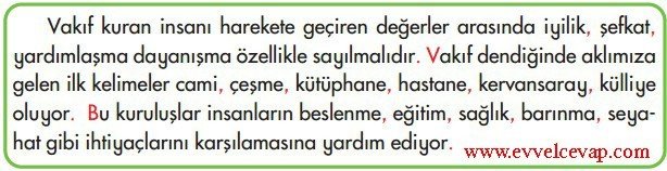 Türk Kültür Sisteminde Vakfın Yeri 3. Etkinlik Cevabı
