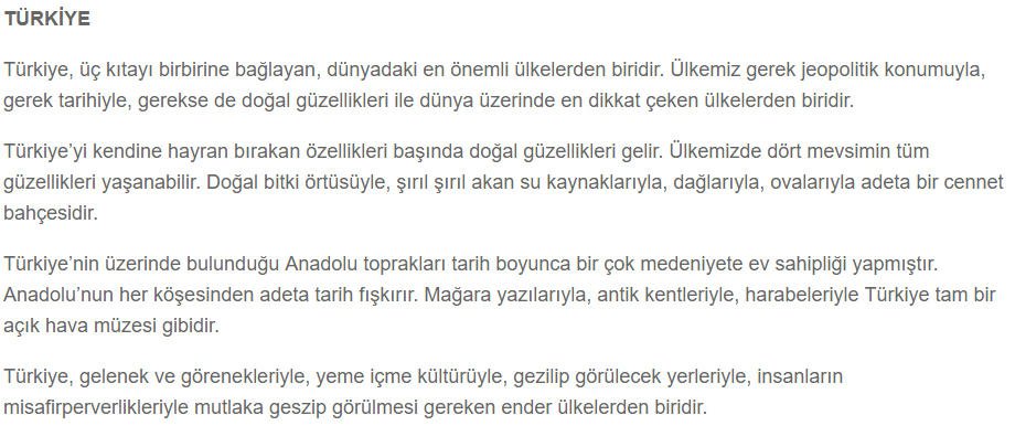 Güzel Yurdum Türkiyem 7. Etkinlik Cevabı