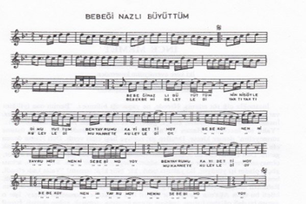 Bebeği Nazlı Büyüttüm Notaları
