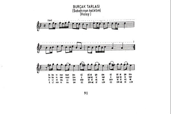 Burçak Tarlası Türküsünün Notaları2