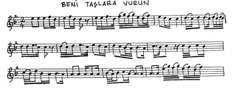 Töre Türküsünün Notaları