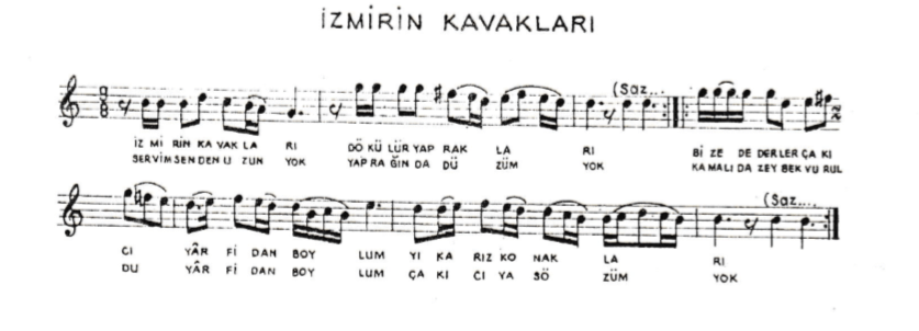 Çakıcı Efe Türküsü Notaları