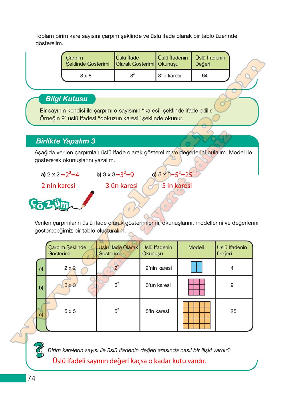 5. Sınıf Meb Yayınları Matematik Ders Kitabı Sayfa 74 Cevapları