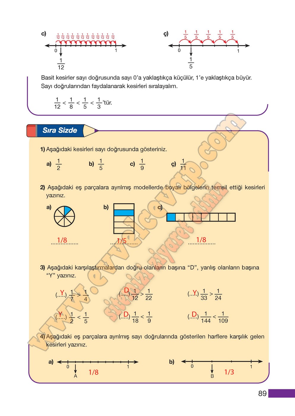 5. Sınıf Meb Yayınları Matematik Ders Kitabı Sayfa 89 Cevapları
