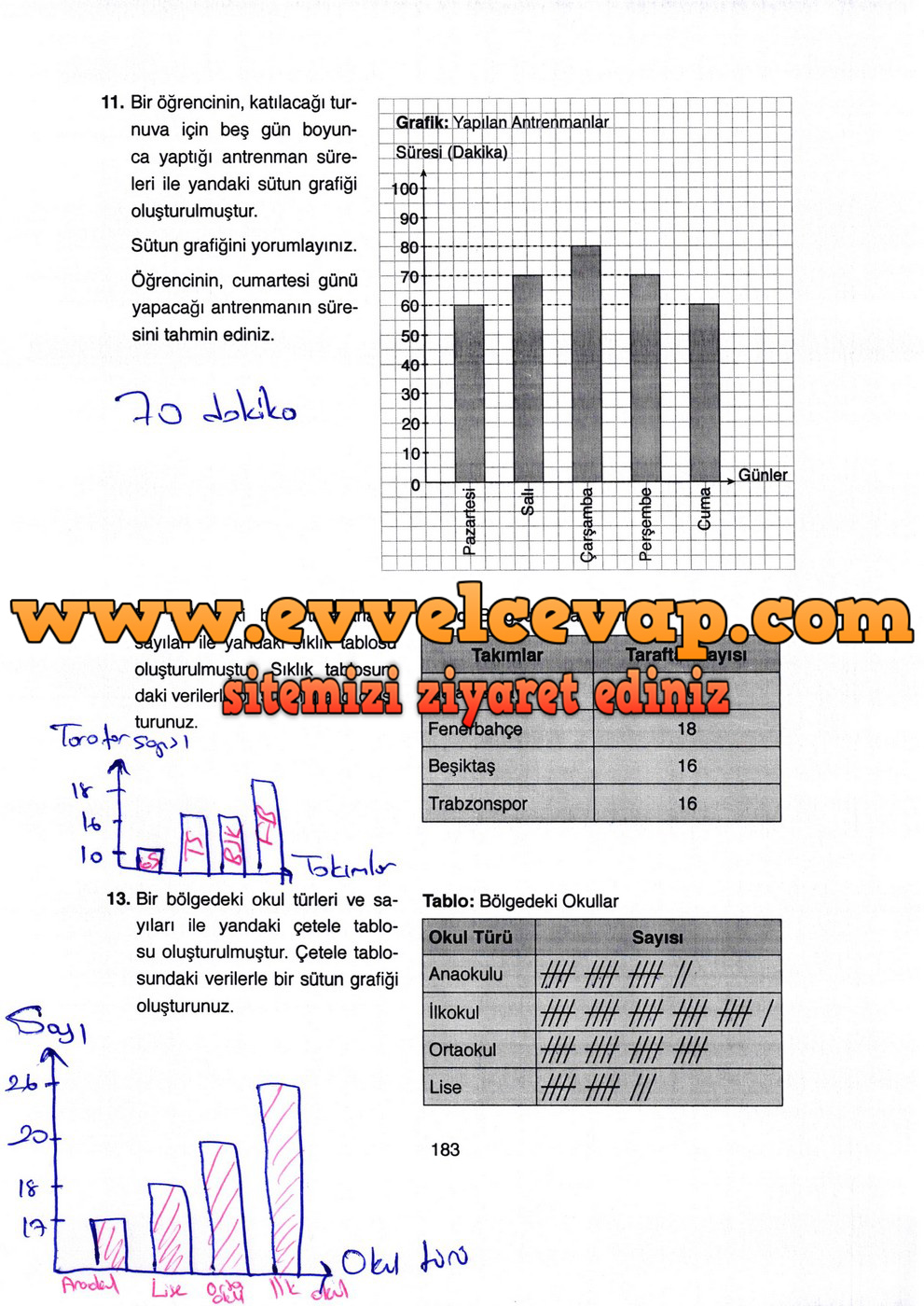 4. Sınıf Ata Yayıncılık Matematik Ders Kitabı Sayfa 183 Cevabı