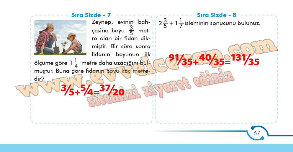 6. Sınıf Meb Yayınları Matematik Ders Kitabı Sayfa 67 Cevabı