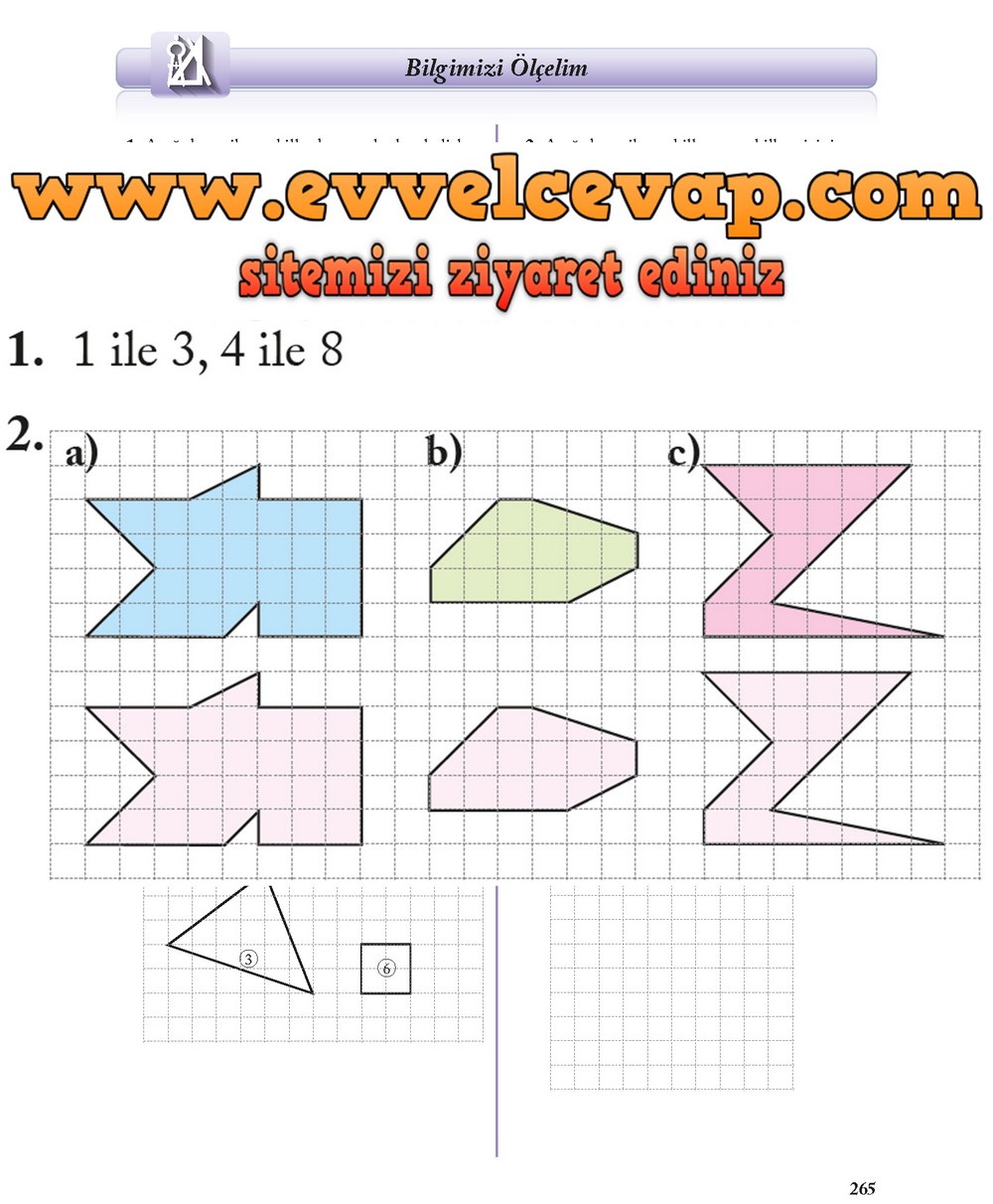 8. Sınıf Ekoyay Yayıncılık Matematik Ders Kitabı Sayfa 265 Cevabı