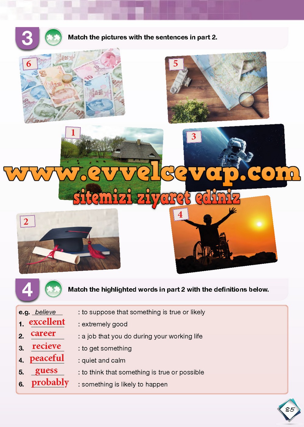 7. Sınıf Meb Yayınları İngilizce Ders Kitabı Sayfa 85 Cevabı