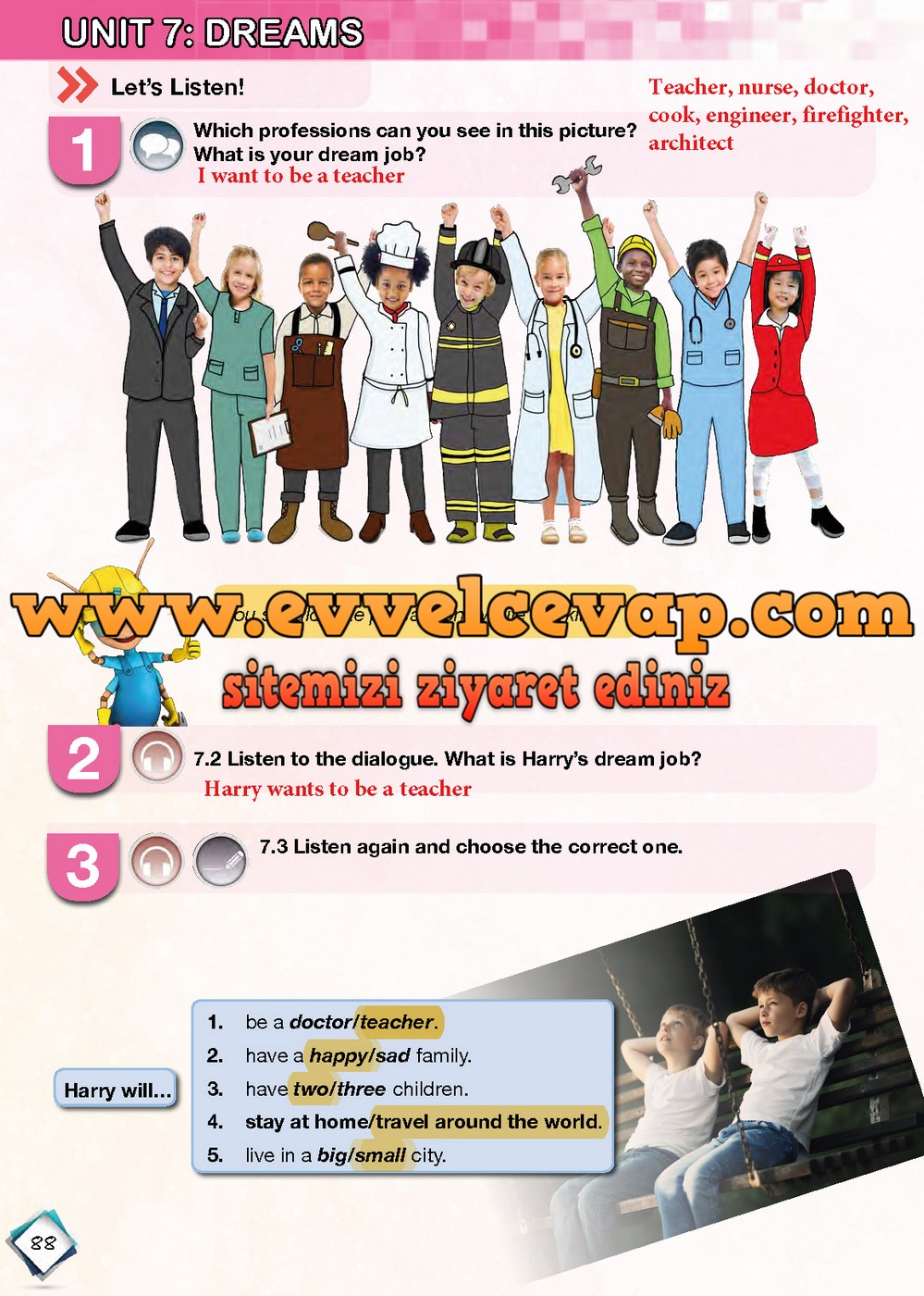 7. Sınıf Meb Yayınları İngilizce Ders Kitabı Sayfa 88 Cevabı