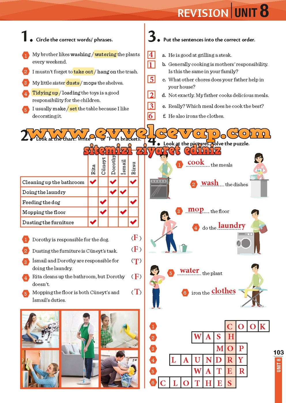 8. Sınıf Meb Yayınları İngilizce Ders Kitabı Sayfa 103 Cevabı