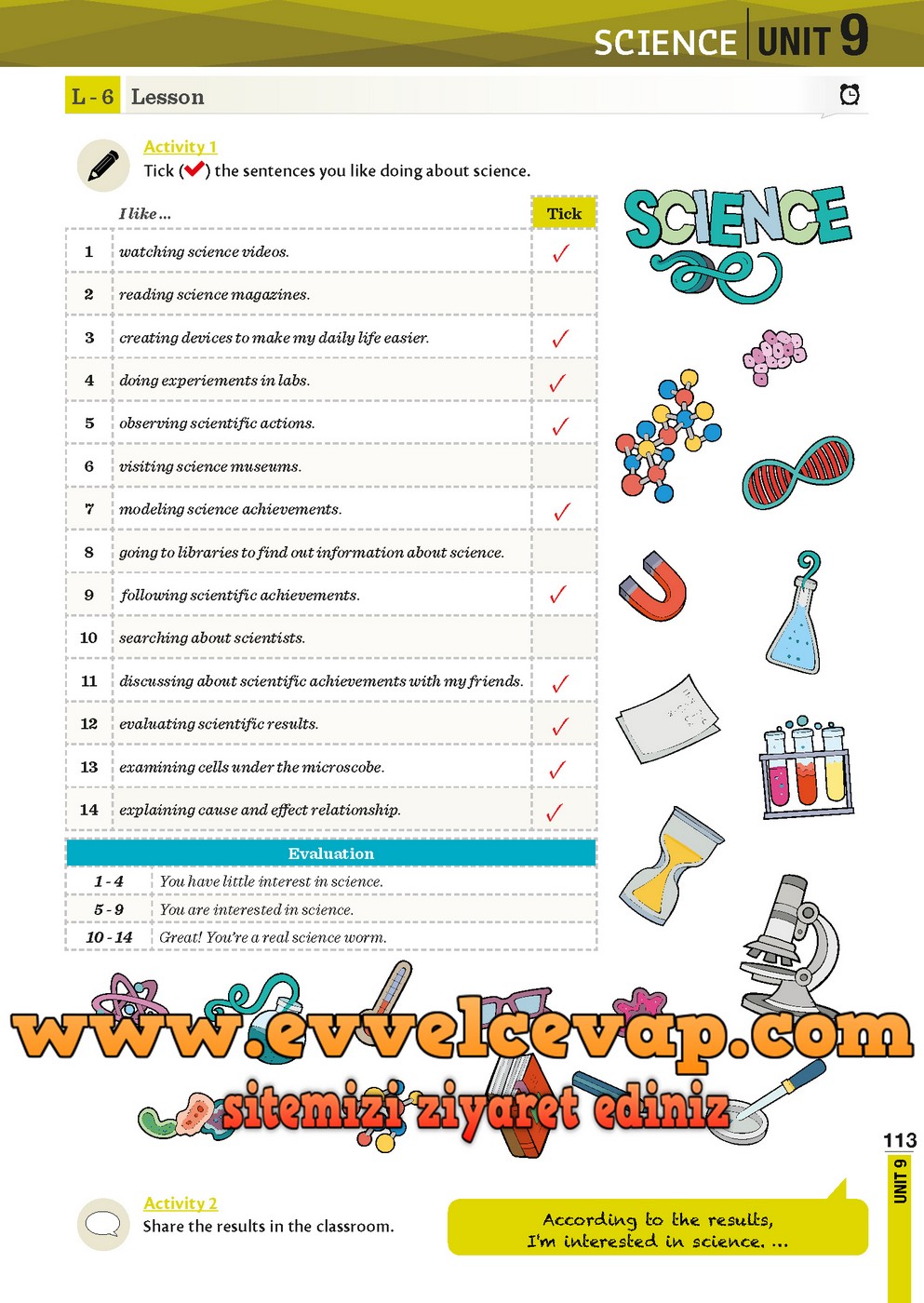 8. Sınıf Meb Yayınları İngilizce Ders Kitabı Sayfa 113 Cevabı