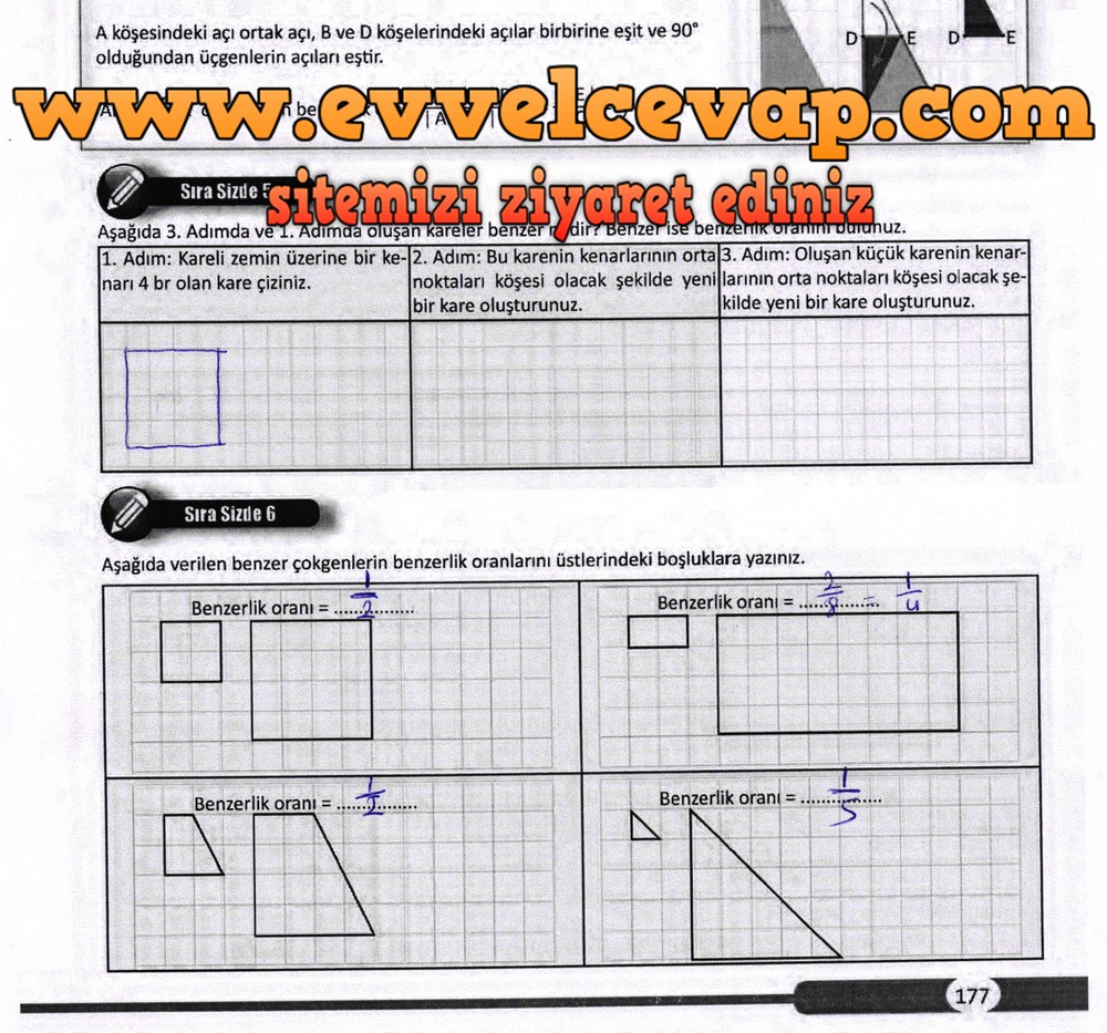 8. Sınıf Matematik Ders Kitabı Sayfa 177 Cevapları Meb Yayınları