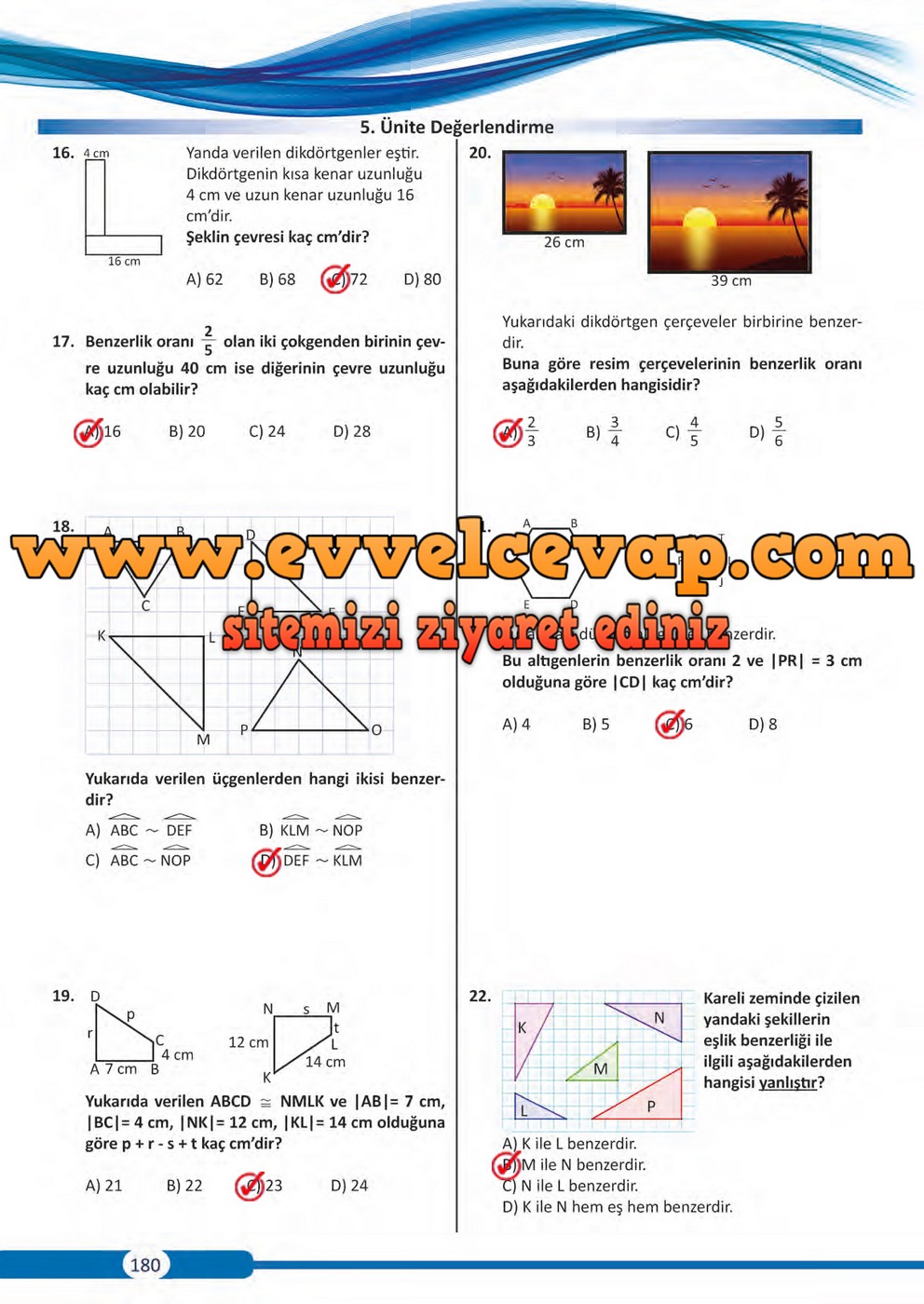 8. Sınıf Matematik Ders Kitabı Sayfa 180 Cevapları Meb Yayınları
