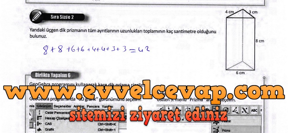 8. Sınıf Matematik Ders Kitabı Sayfa 201 Cevapları Meb Yayınları