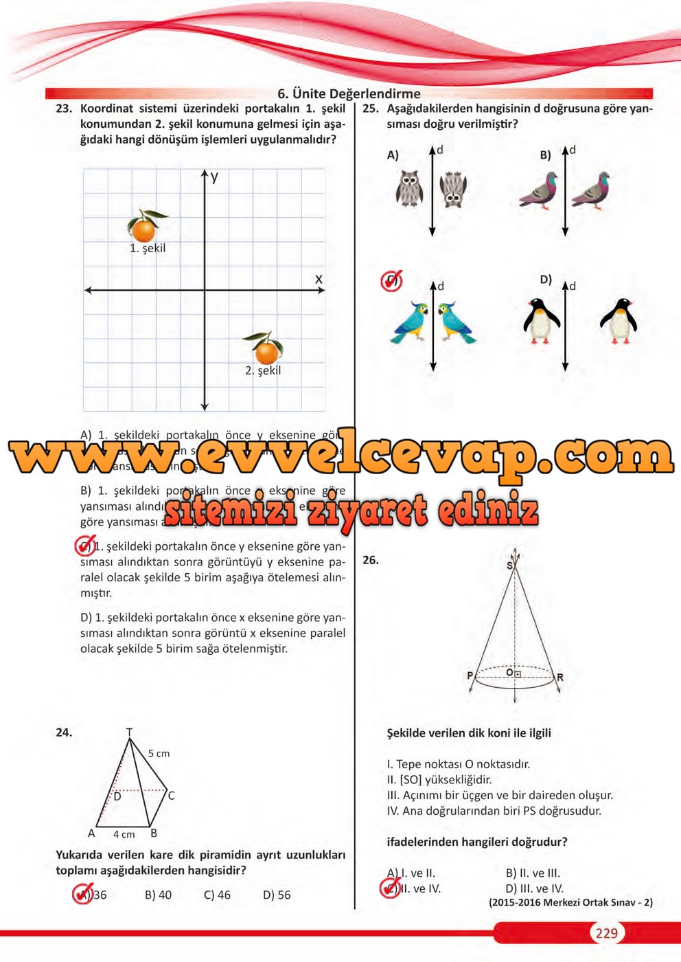 8. Sınıf Matematik Ders Kitabı Sayfa 229 Cevapları Meb Yayınları