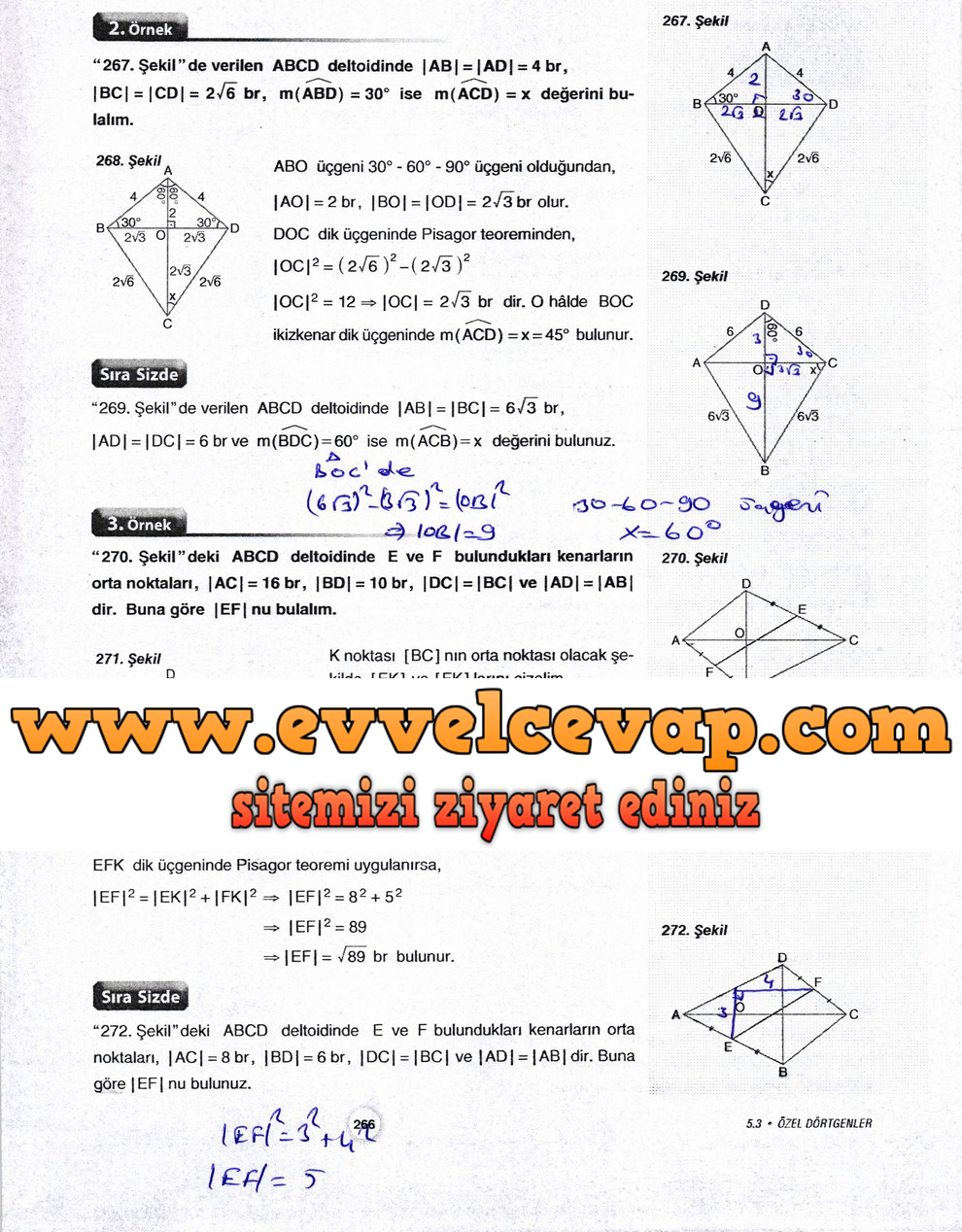 10. Sınıf Aydın Yayıncılık Matematik Ders Kitabı Sayfa 266 Cevabı
