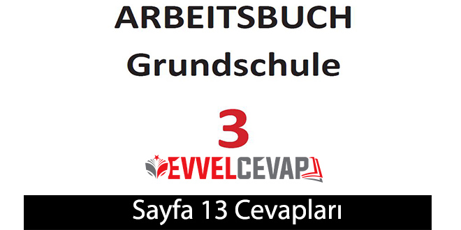 3. Sınıf Almanca A1 Çalışma Kitabı Sayfa 13 Cevapları Meb Yayınları