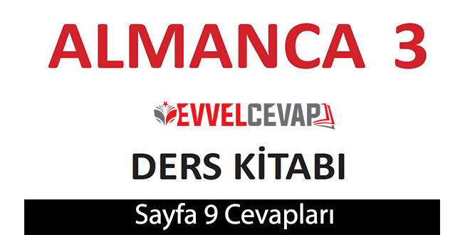 3. Sınıf Almanca A1 Ders Kitabı Sayfa 9 Cevapları Meb Yayınları