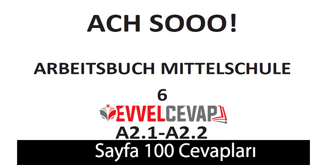6. Sınıf Almanca A2.1-A2.2 Çalışma Kitabı Sayfa 100 Cevapları Meb Yayınları