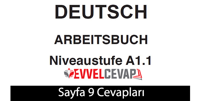 Almanca A1.1 Çalışma Kitabı Sayfa 9 Cevapları Ata Yayınları