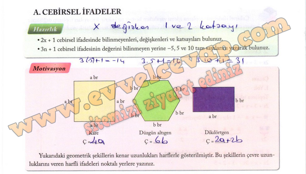7. Sınıf Matematik Ekoyay Yayınları Ders Kitabı Sayfa 91 Cevapları