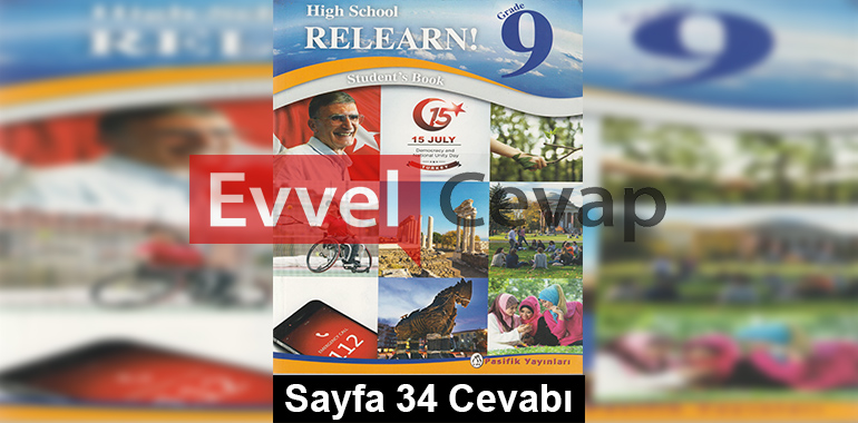 9. Sınıf İngilizce Pasifik Yayınları Ders Kitabı Cevapları Sayfa 34