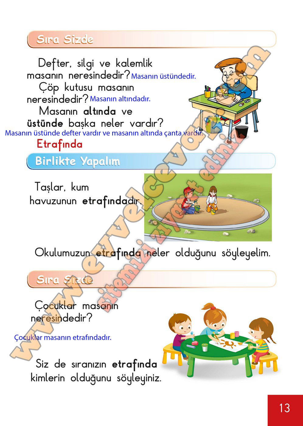 1. Sınıf Matematik Meb Yayınları Ders Kitabı Cevapları Sayfa 13