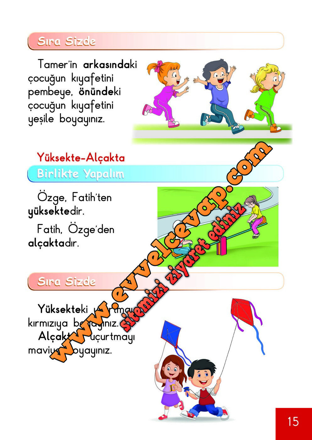 1. Sınıf Matematik Meb Yayınları Ders Kitabı Cevapları Sayfa 15