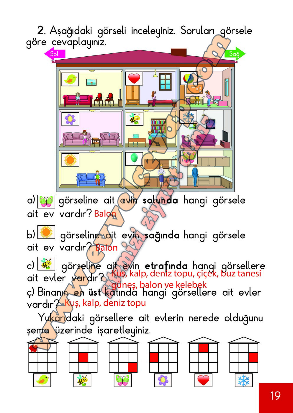 1. Sınıf Matematik Meb Yayınları Ders Kitabı Cevapları Sayfa 19
