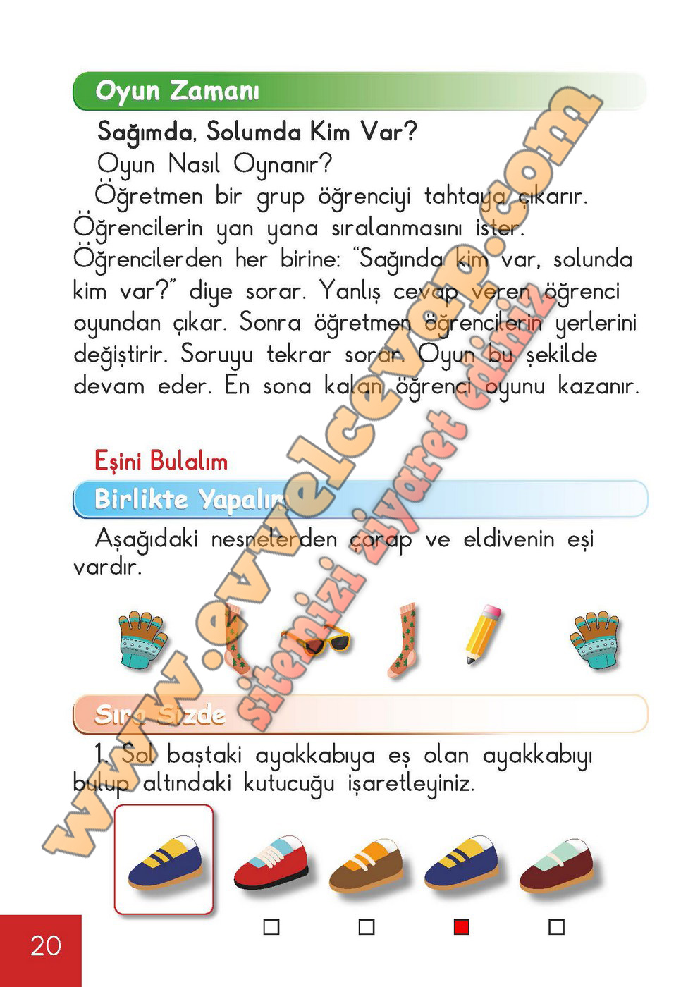 1. Sınıf Matematik Meb Yayınları Ders Kitabı Cevapları Sayfa 20