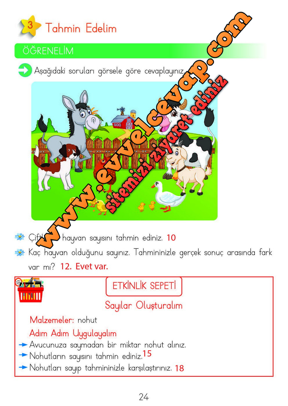 2. Sınıf Matematik Meb Yayınları Ders Kitabı Cevapları Sayfa 24
