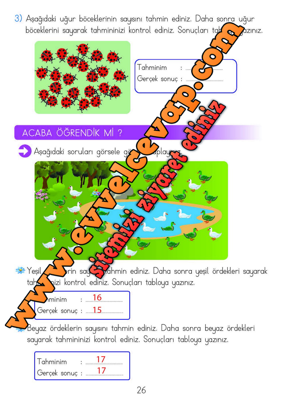 2. Sınıf Matematik Meb Yayınları Ders Kitabı Cevapları Sayfa 26
