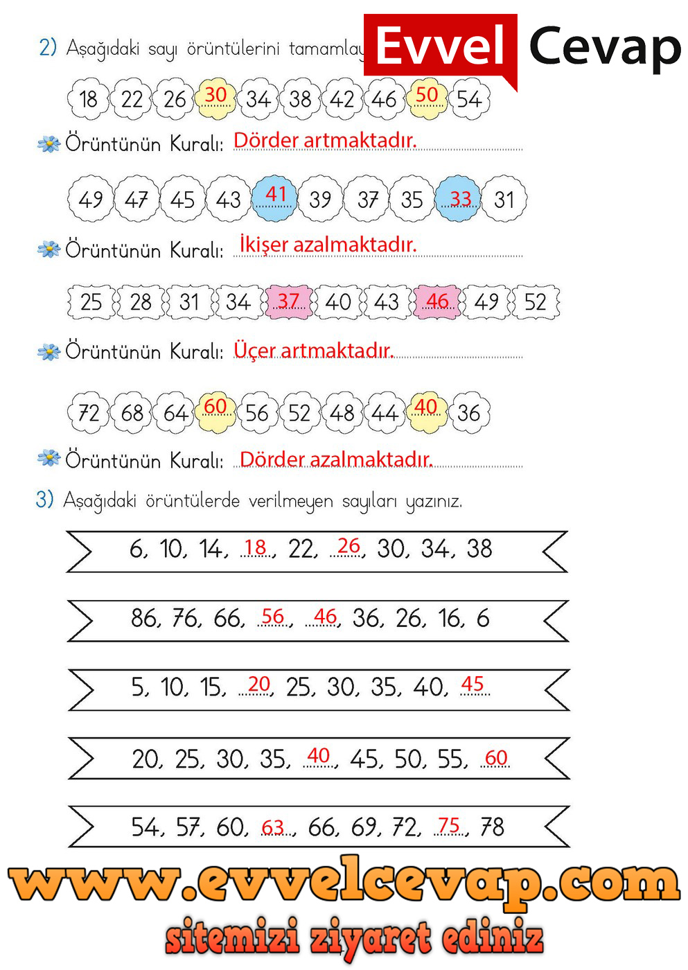 2. Sınıf Matematik Meb Yayınları Ders Kitabı Cevapları Sayfa 42