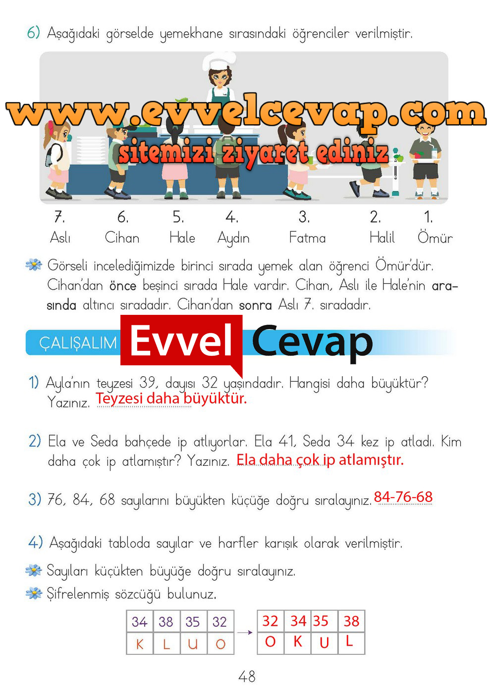 2. Sınıf Matematik Meb Yayınları Ders Kitabı Cevapları Sayfa 48