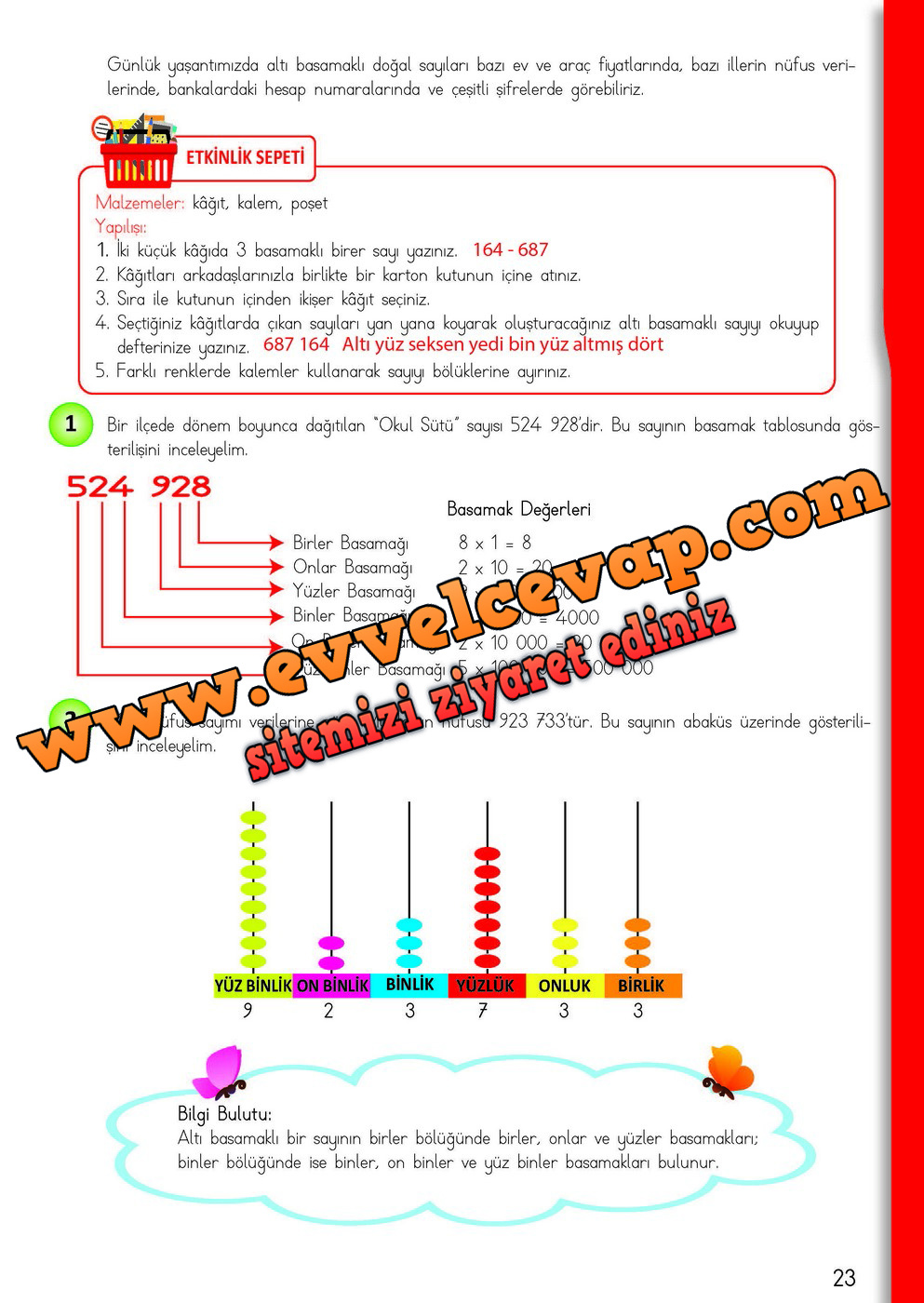 4. Sınıf Matematik Meb Yayınları Ders Kitabı Cevapları Sayfa 23