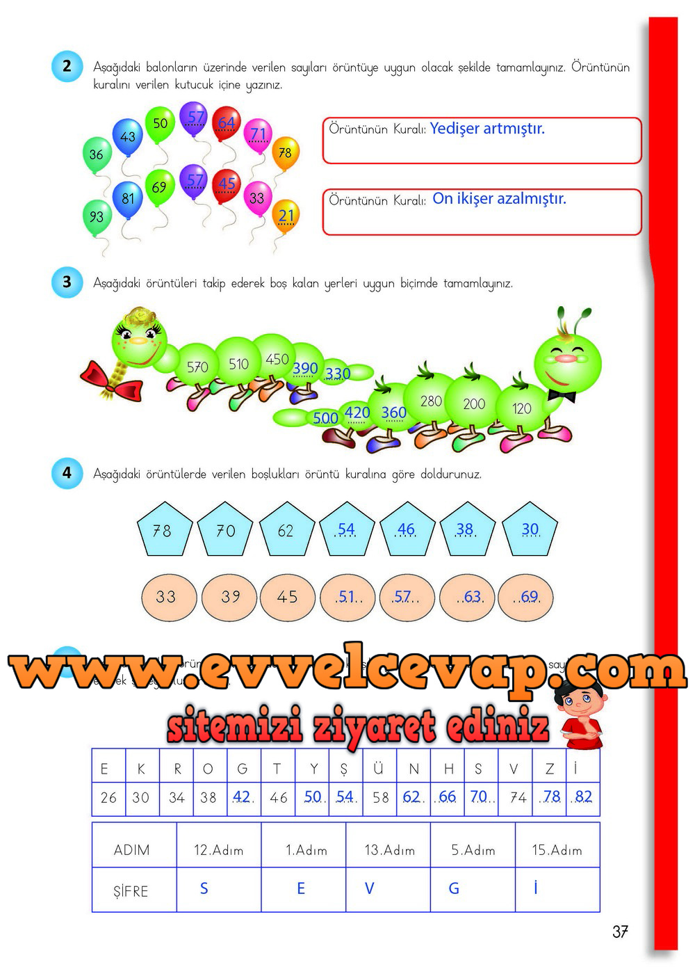 4. Sınıf Matematik Meb Yayınları Ders Kitabı Cevapları Sayfa 37