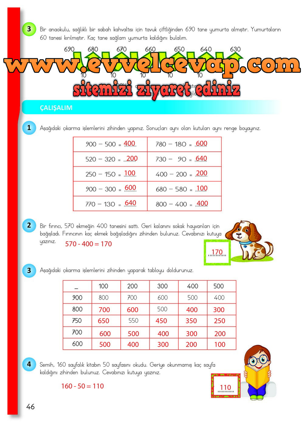 4. Sınıf Matematik Meb Yayınları Ders Kitabı Cevapları Sayfa 46