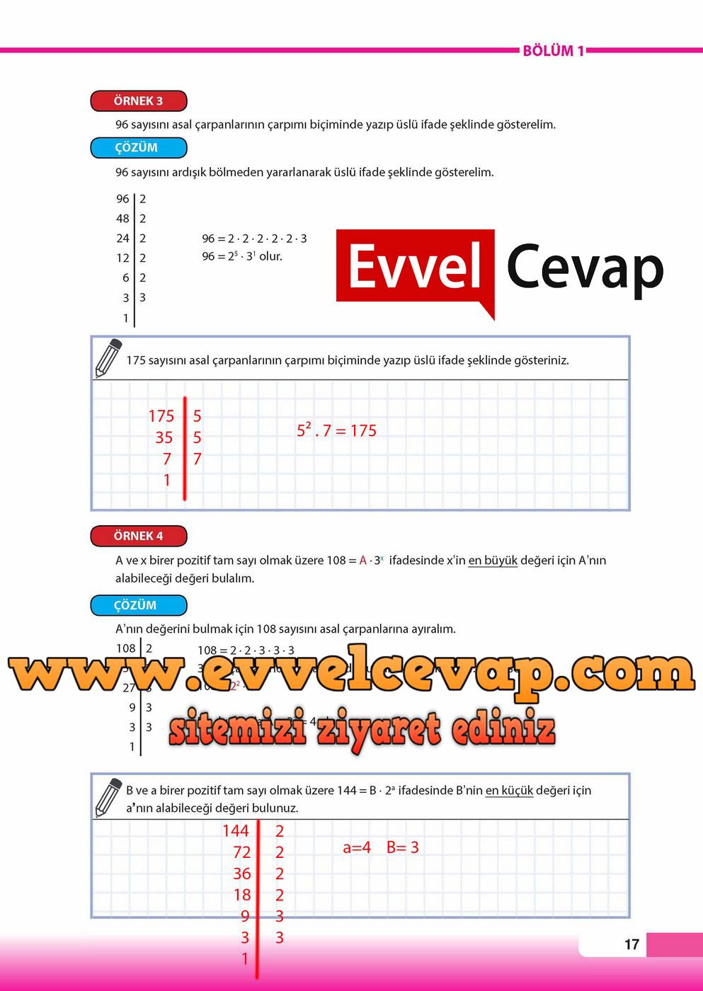 8. Sınıf Matematik Ders Kitabı Cevapları Sayfa 17 Meb Yayınları