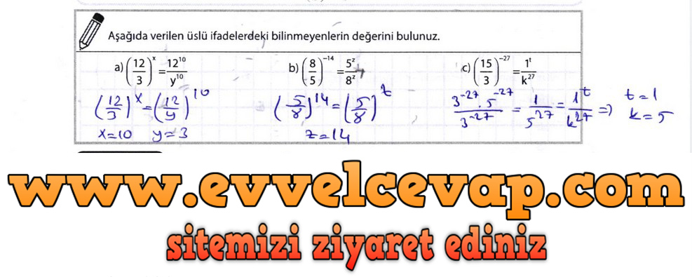 8. Sınıf Matematik Meb Yayınları Ders Kitabı Sayfa 40 Cevapları