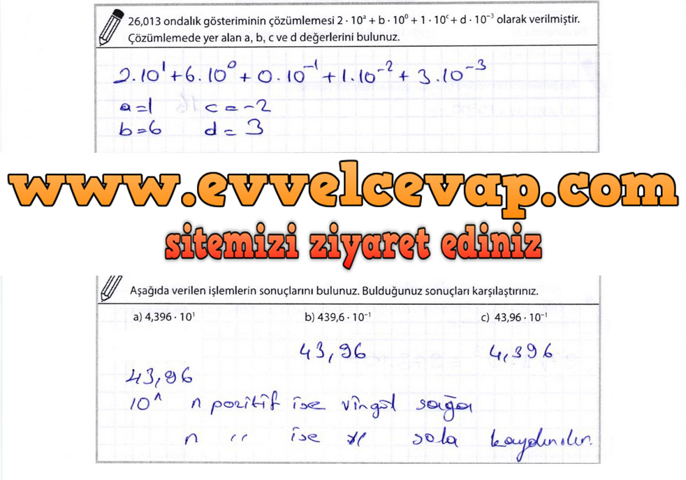8. Sınıf Matematik Meb Yayınları Ders Kitabı Sayfa 45 Cevapları