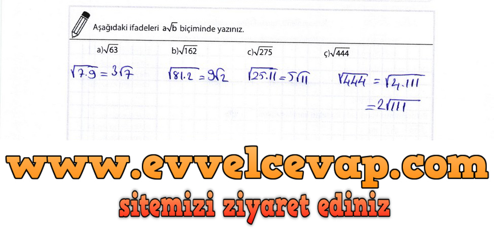 8. Sınıf Matematik Meb Yayınları Ders Kitabı Sayfa 65 Cevapları