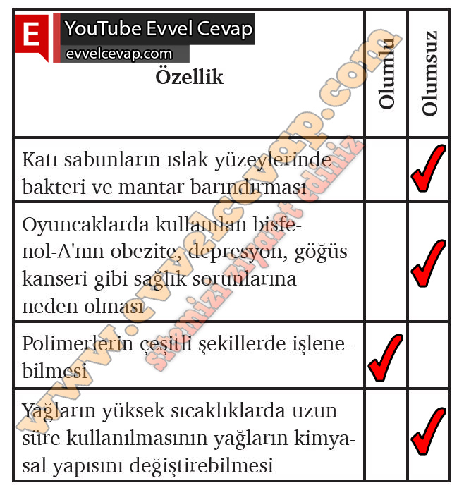 10. Sınıf Kimya Meb Yayınları Ders Kitabı Cevapları Sayfa 205