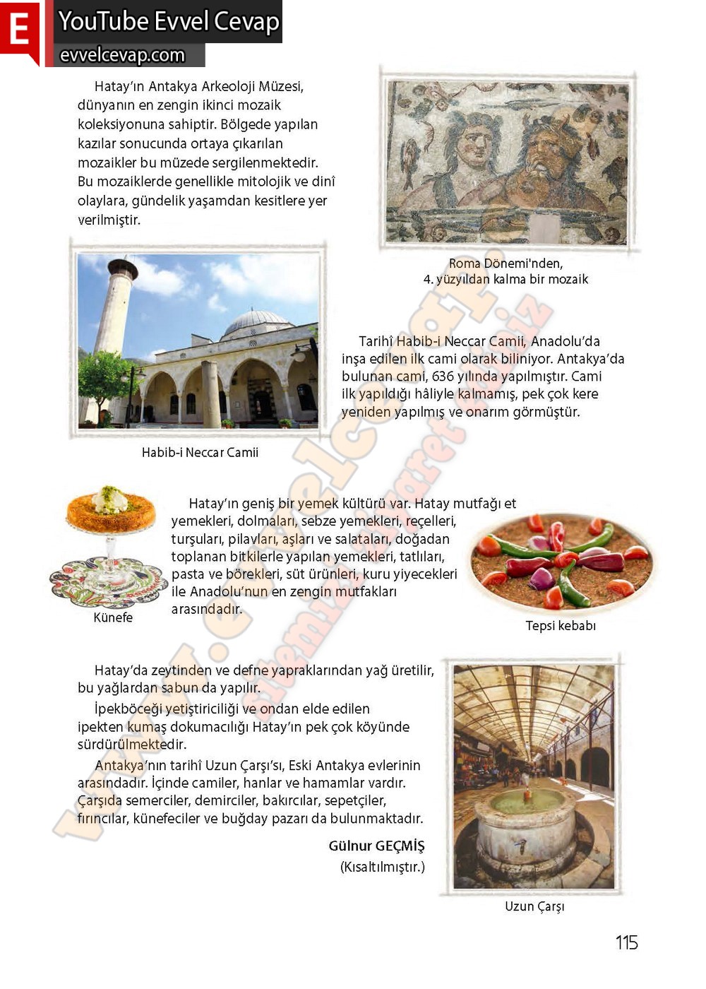 4. sınıf Koza Yayınları T&uuml;rk&ccedil;e Ders Kitabı Cevapları Sayfa 115